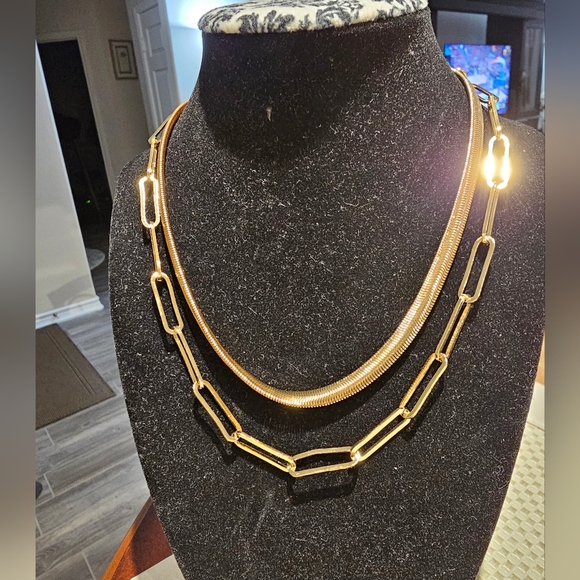 Double strand Paperclip & Herringbone statement necklaces Sugarfix by Baublebar - Picture 5 of 5